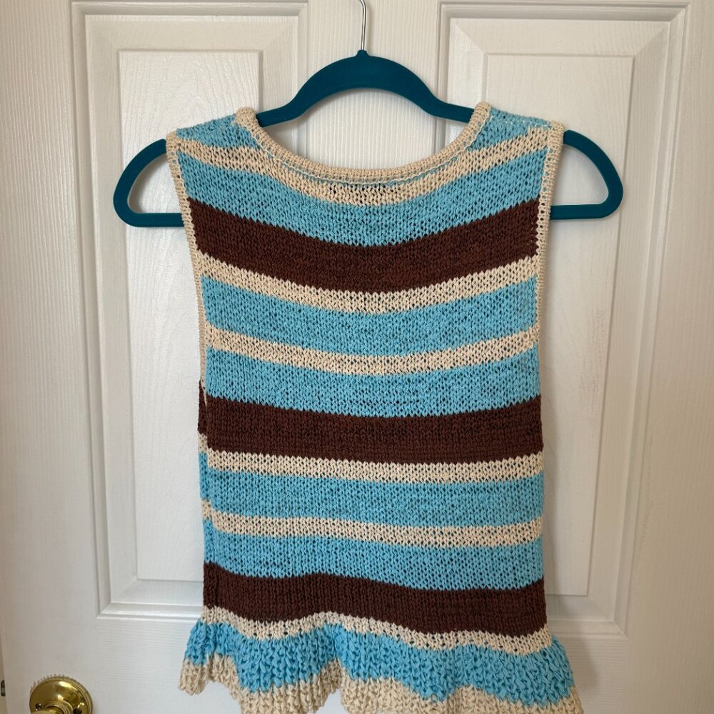 Stripped Knit Ruffle Top - Picture 3 of 3